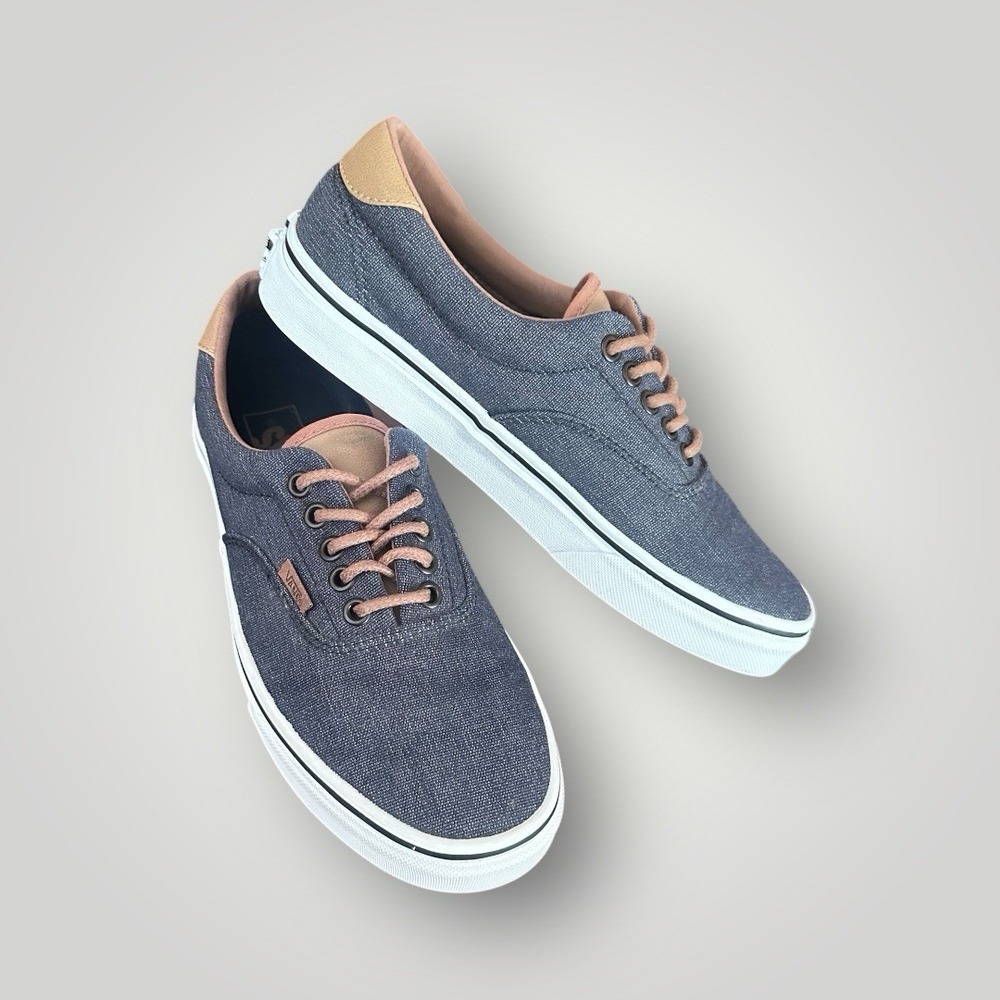 Vans off the Wall Classic Casual Skate denim blue leather Men's 7 Women's 8.5